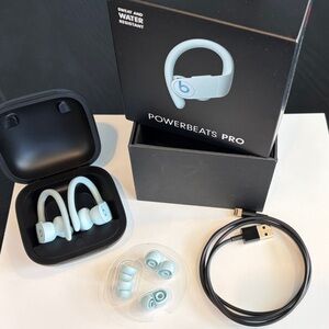 Beats by Dre Powerbeats Pro Light Blue On-Ear Wireless Earbuds